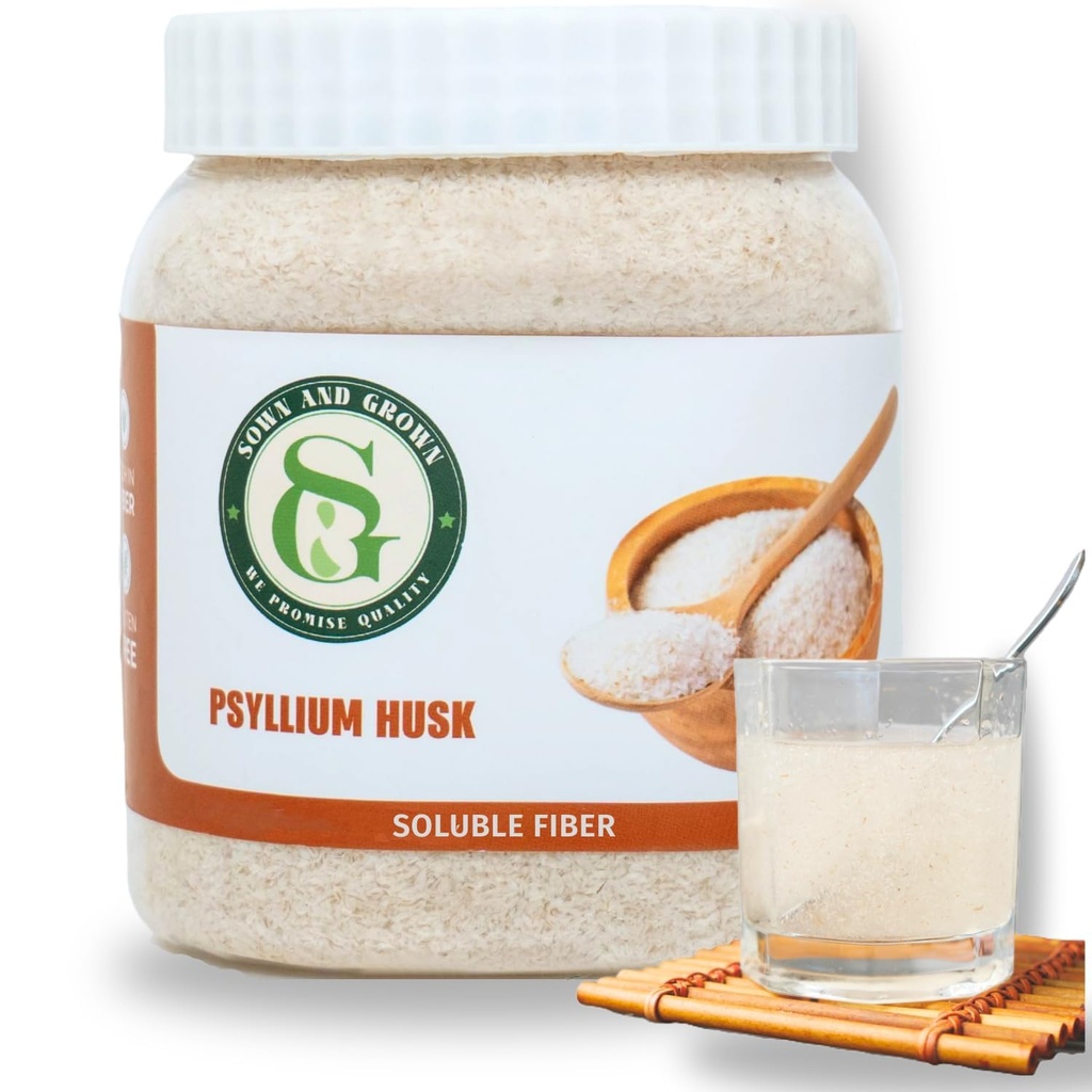 Sown and Grown Isabgol 200gm - Psyllium Husk Powder, Isabgol Bhusi, Vegan, No Sugar or Artificial Sweeteners, Non GMO, Gluten Free (100gm x 2)