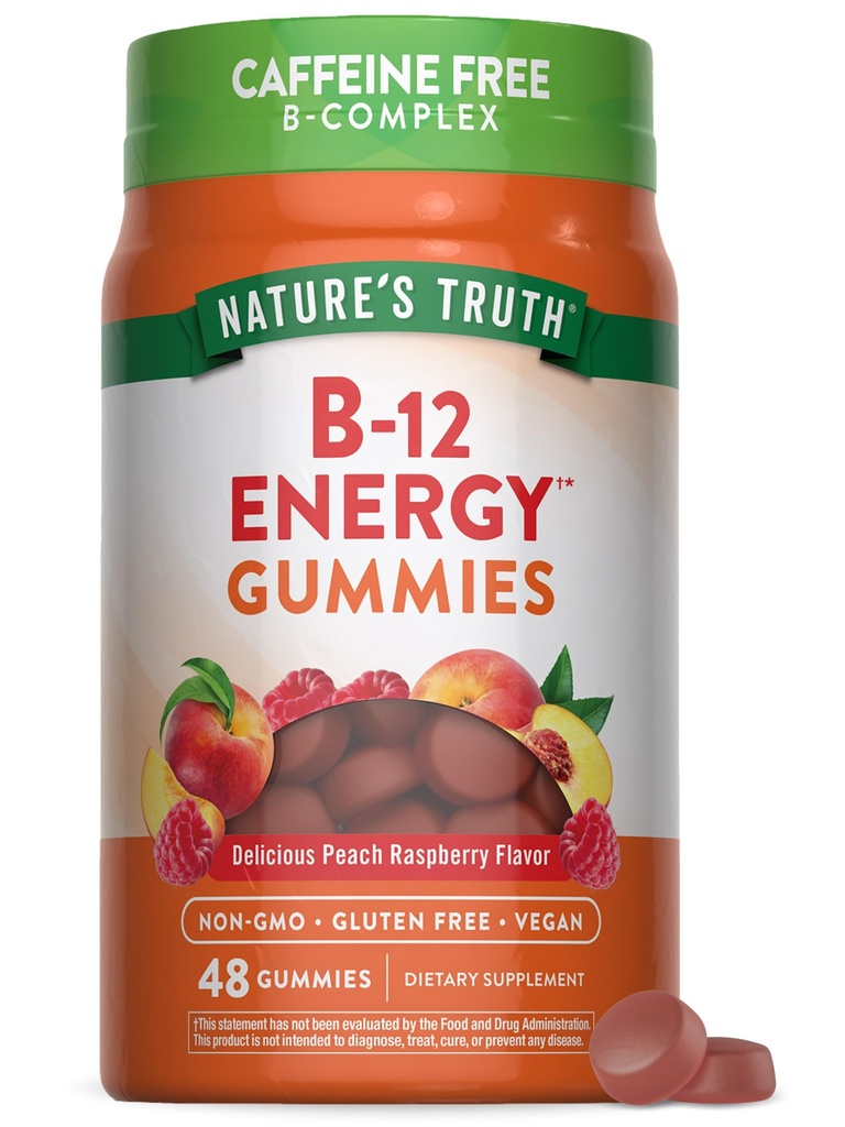 Verdad de la naturaleza Complejo de vitamina B Gummies ANTE 48 Conde Silencio con B-Vitamins, L-Carnitine & Ashwagandha ANTE Vegan, No GMO & Gluten Suplemento gratuito