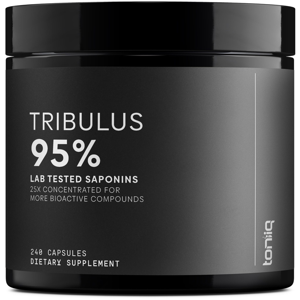 Toniiq Tribulus Terrestris for Men - Ultra High Potency 25:1 Extract with 95% Saponins - 1300mg Pure & Concentrated Formula - Third-Party Lab Tested for Purity & Quality - 240 Capsules