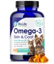 Omega 3 aceite de pescado para perros pequeños &amp; gatos - Pet Fish Oil Suplemento con DHA &amp; EPA ácidos grasos para la piel sana y la carne - mejora la cama ' Alimenta la piel seca, picazón - 500 mg - 120 cápsulas