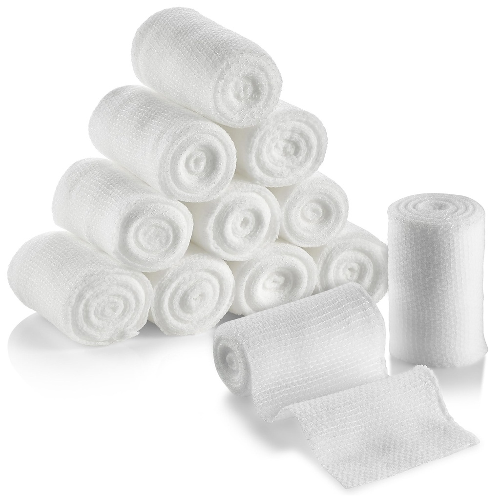 Gauze Bandage Rolls - (12 Pack) 2 in x 4.1 Yards Per Roll of Medical Grade Gauze Bandage and Stretch Bandage Wrapping for Dressing All Types of Wounds and First Aid Kit by MEDca, (2-Inch, 12 Pcs)