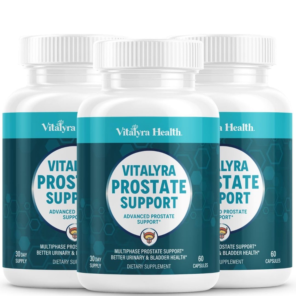 Prostate Support Supplement for Men –Multiphase Herbal Formula with Saw Palmetto, Beta-Sitosterol & Zinc – Urinary Flow, Bladder Comfort -90 Days Supply