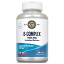 Complejo KAL B-100 - Complejo de liberación sostenida de vitamina B - Soporte energético saludable con base de apoyo natural y cocina de minería fresca - Vegetariano - 60 días garantía - 120 servicios, 120 tabletas