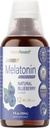 Melatonin 12mg Silencioso 4 fl oz Liquid ←120 Serviciones Silencio Blueberry Flavor Silencio para Adultos Silencio No-GMO, Suplemento Vegetariano