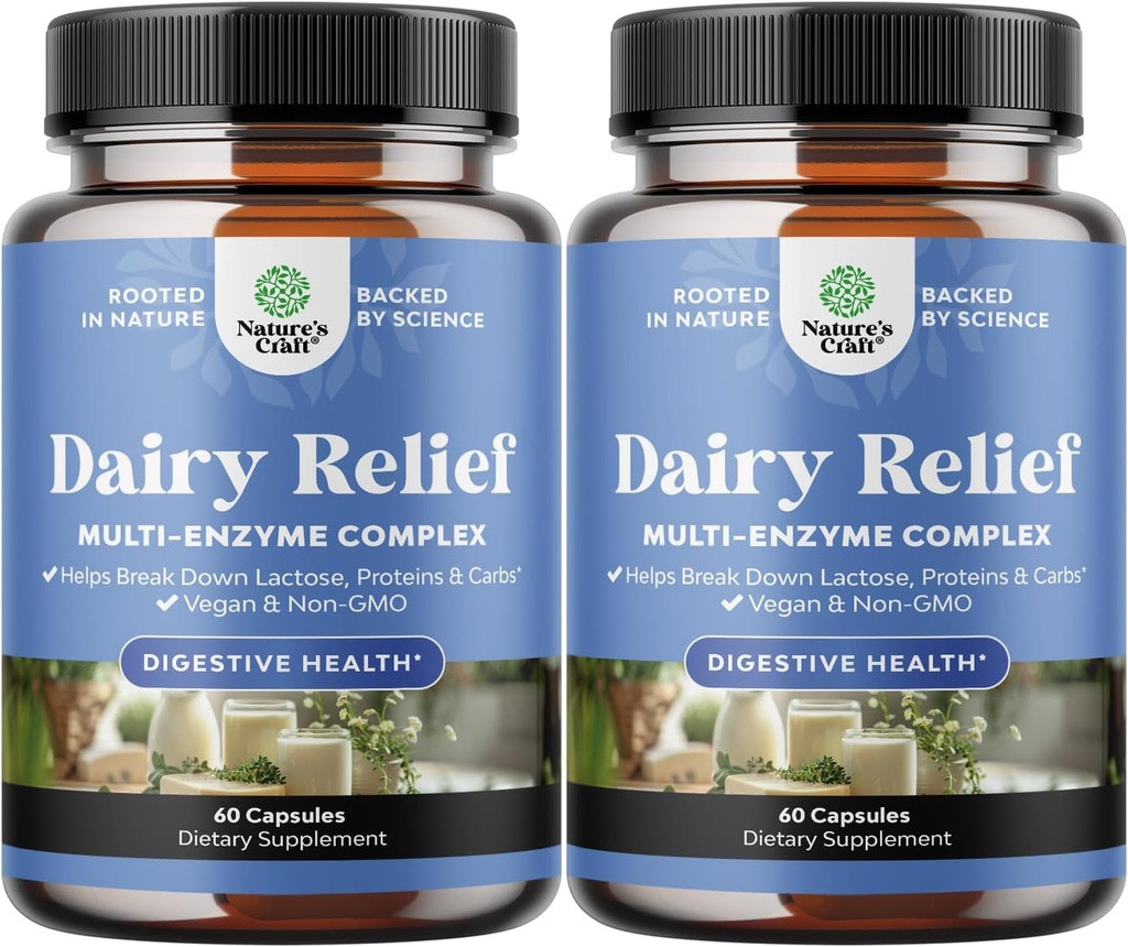 Pills de Intolerancia Lactosa 120 Days Supply - Fast Acting Dairy Digestive Enzymes - Dairy Relief Pills for Digestion, Bloating, Gas and Carb Protein - Digestion Supplement for Lactose Intolerance Relief