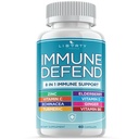Liberty Lifestyle 8 in 1 Immune Supplement with Echinacea, Vitamin C and Zinc 50mg, Vitamin D 5000 IU, Turmeric Curcumin & Ginger, B6, Elderberry, 60 Capsules