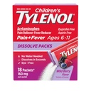 Children's Tylenol Dissolve Packs, 160 mg Acetaminophen, Wild Berry, 18 ct