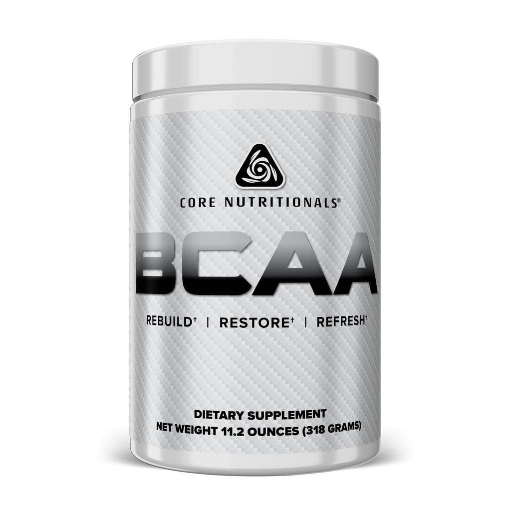 Core Nutritionals BCAA Powder, Muscle Recovery Support, Unflavored, 60 Serv