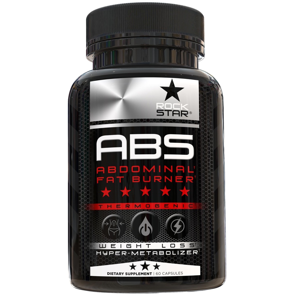 Rockstar Abs Dietary Supplement - Thermogenic Ab Fat Burner, Hyper Metabolizer - Belly Fat & 6 Pack Support, Weight Loss, GLP-1 & Metabolism Booster Pills for Men & Women – Targeted Abdominal Fat Loss