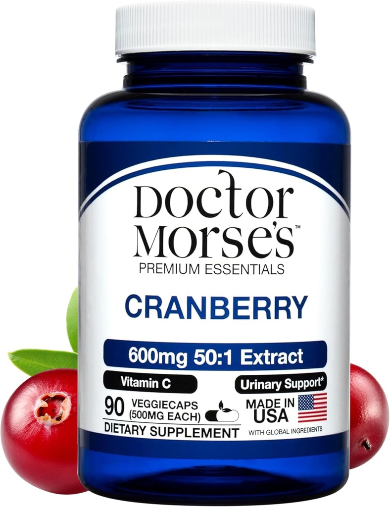 Píldoras de suplemento de arándano para mujeres y hombres, 30000 mg de fuerza, Urinary Tract Support with Vitamin C, Made in FDA-Registered, NSF-Certified Facility, Total Health Support, 90 cápsulas