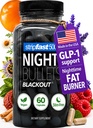 Night Bullets Weight Loss Pills for Women & Men, Stim-Free Nighttime Fat Burner, GLP-1 Support, Appetite Suppressant, Diet Pills with Ashwagandha & CLA, 60 Capsules