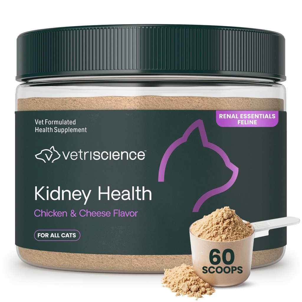 VetriScience Kidney Health Powder for Cats, Chicken & Cheese, 60 Scoops