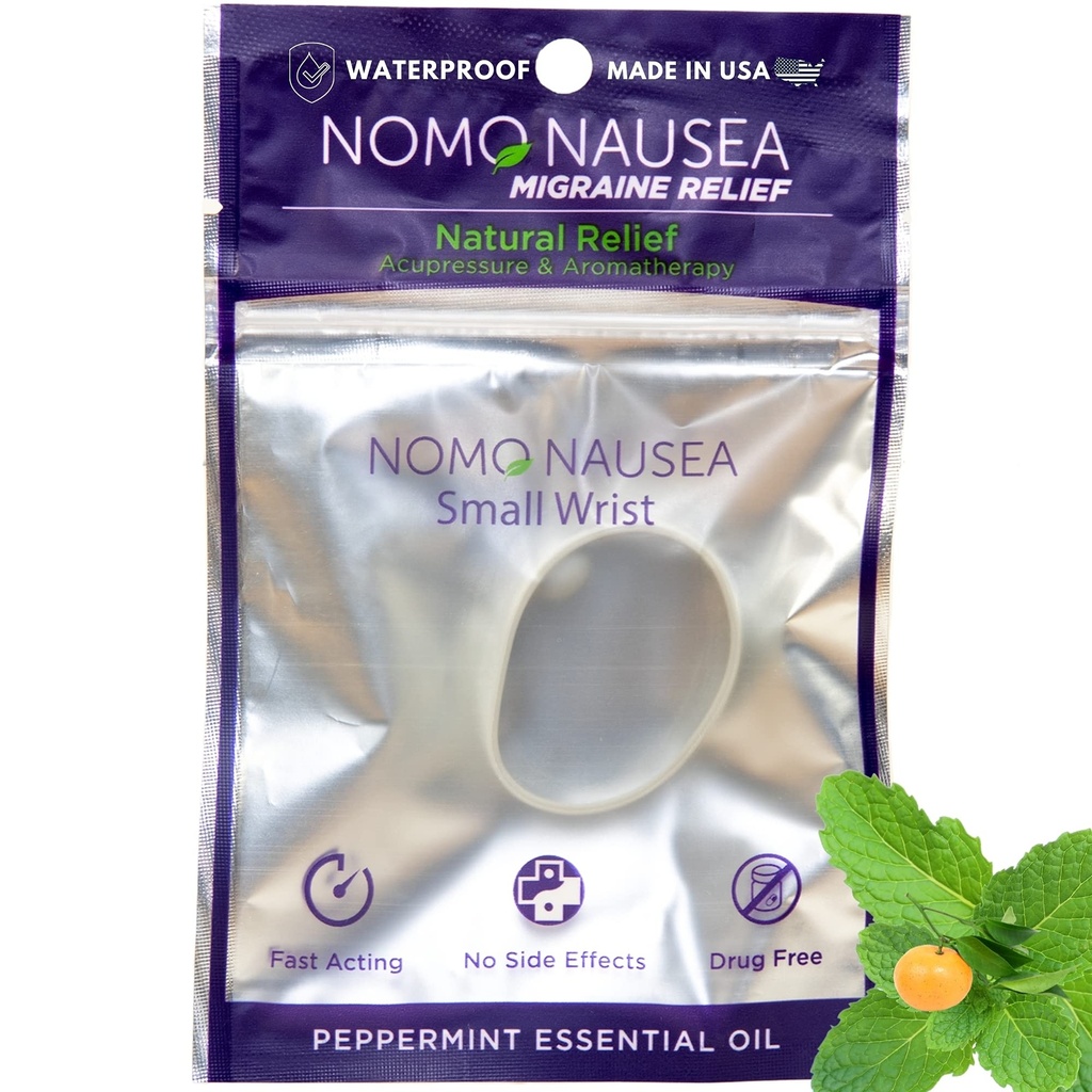 NoMo Migraine Band Instant Migraine, Headache and Tension Relief with Peppermint Essential Oils and Acupressure. Drug Free Aid for Pounding Headache and Migraine Relief