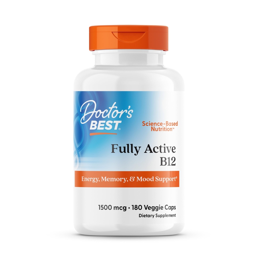 Doctor's BEST Vitamin B12 Methylcobalamin, Vegan, Non GMO, 180 Veg Capsules