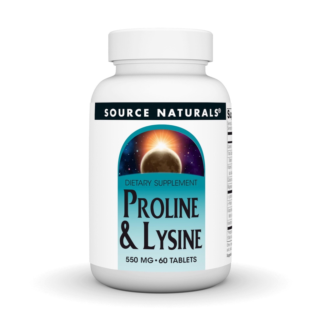 Fuente Naturals L-Proline &amp; L-Lysine, 550mg - 60 Tablets