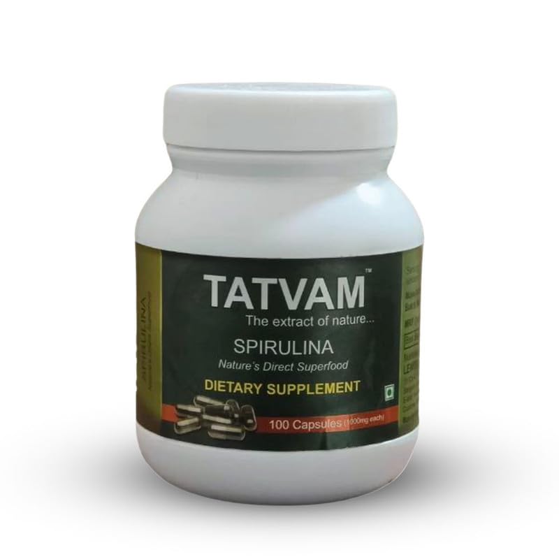 Tatvam Capsules for Daily Vitality and Wellness Support | Spirulina-Based Nutrition Formula | Antioxidant Detox And Energy Boost (100 Capsules)