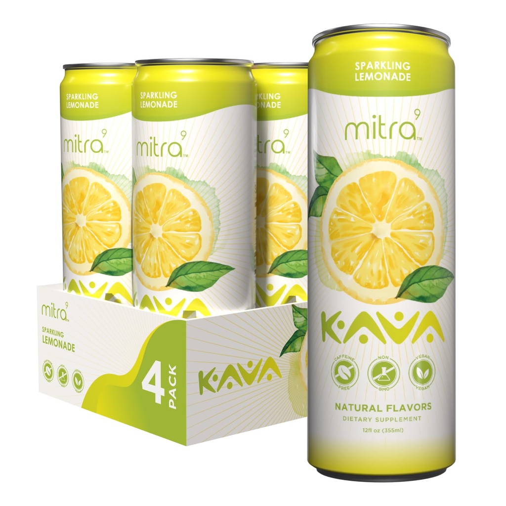 MITRA9 Botanical Beverages - Lemonade Sparkling Kava Drink With Kava Root Extract - Mood Enhancer - Plant Based - Promotes Natural Calm & Clarity (12 Fl. Oz) (4)