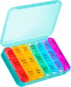 ASprink 3 Times a Day Pill Organizer - Large 7 Day Medicine Box, Travel Pill Case, Vitamins & Medicine