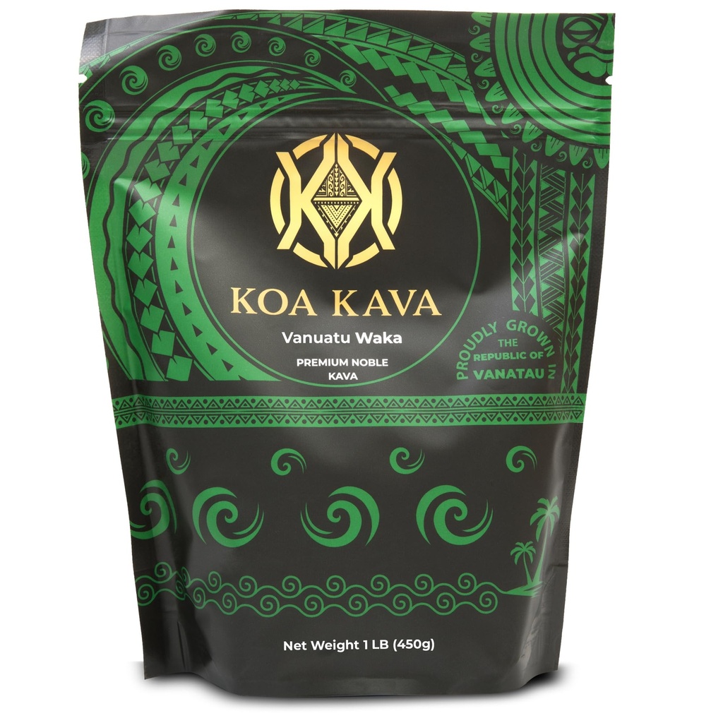 Vanuatu Koa Kava Kava Powder - Premium Noble Waka Kava Tea made from Lateral Roots in Vanuatu for Authentic Relaxation. 1 Pound Bag