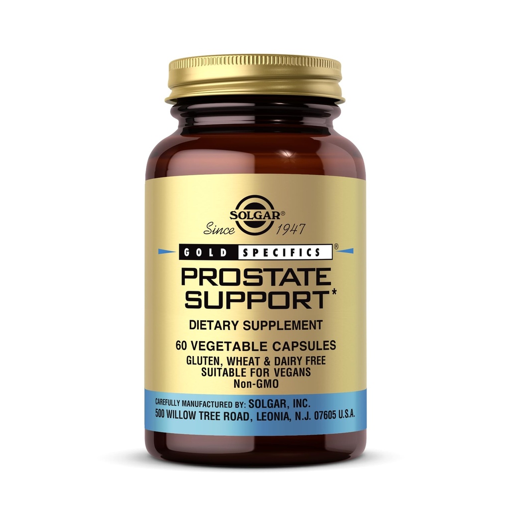 Solgar Prostate Support - 60 cápsulas vegetales - No GMO, Vegan, Gluten Gratis &amp; Dairy Gratis - 30 servicios