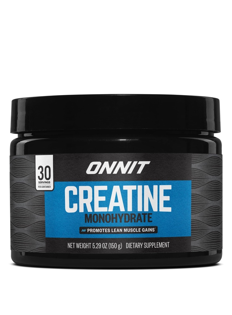 Pólvora de Monohidrato de Cretina ONNIT, IGEN(TM) No GMO testado 5g Cretina Premium para Masa de Fuerza muscular, Poder y Lean, apoya la salud cerebral, energía celular cerebral, sin sabor, 30 Servimientos, 5.29 oz