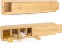 Bamboo Organizador semanal de píldoras - 7 días de madera caja de la mesa - Ideal para el organizador de píldoras estéticas para vitaminas o suplementos