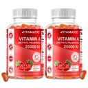 Vitamatic Sugar Free Vitamina A 25000 UI Gummies (Retinyl Palmitate) - Natural Strawberry Flavor - 120 Pectin Based Gummies (2 Bottles)