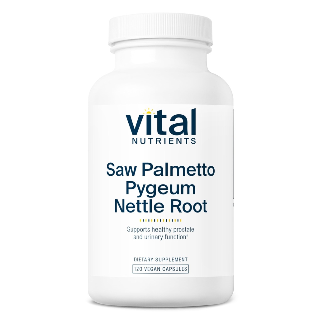 Vital Nutrients Saw Palmetto with Pygeum & Nettle Root - Vegan Saw Palmetto for Men Supports Healthy Prostate Function* - Gluten, Dairy, Soy Free - 120 Capsules