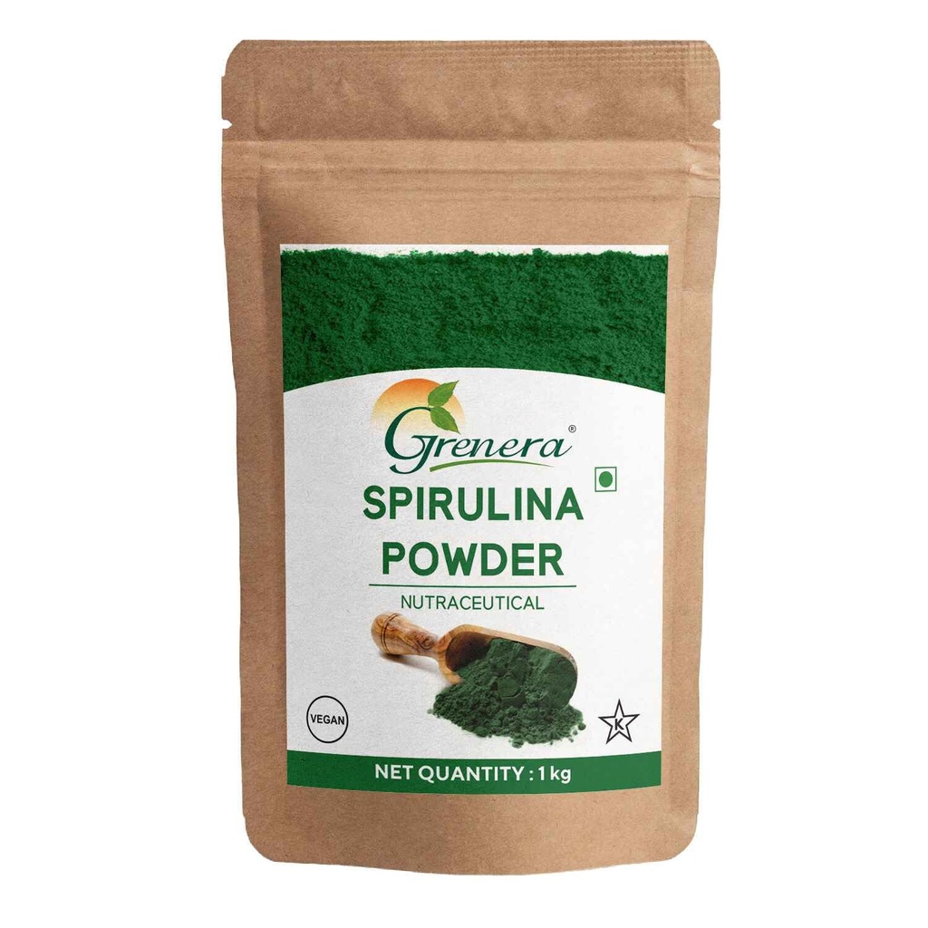 Grenera Spirulina Powder | Protein Algae Superfood Supplement | Natural With No Artificial Additives | 1 kg