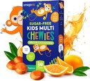 OmegaVia Sugar Free Kids Multivitamin Chewies - Daily Chewable Gummy Vitaminas para niños 3+, Vitamina A, C, D3, E, B6 &amp; B12, Folate &amp; More, Natural Orange Flavor, 30 Cuenta