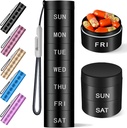 Aluminium Travel Pill Organizer,Caso de Píldora de Metales,Mantenedor de Píldoras, Moisture Proof Waterproof Daily Pill Box 7 Day, Gran Contenedor de Píldoras para contener vitaminas,Medicación,Suplementos