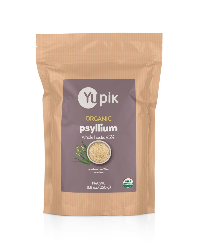 Yupik Orgánica entera de Husk Psyllium 8.8 Oz, 95% de pureza, fibra soluble, USDA Certified, non-GMO, Kosher, Gluten-Free, Sugar-Free &amp; Fat-Free, Unflavored, Plant-Based, Ideal para el avenadero &amp; Cereal