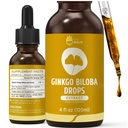 Orgánica Ginkgo Biloba Extracto Suplementos Líquidos, Cerebro &amp; Focus Support, 98% Absorción, Vegan, No GMO, Alcohol &amp; Gluten Gratis - 4 Fl Oz