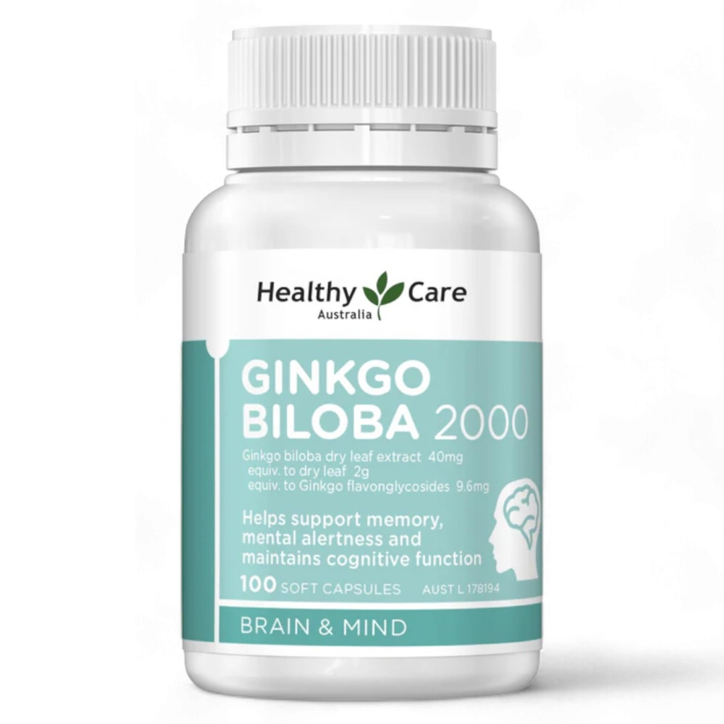 Cuidados saludables Ginkgo Biloba 2000mg 100 cápsulas Australian Made