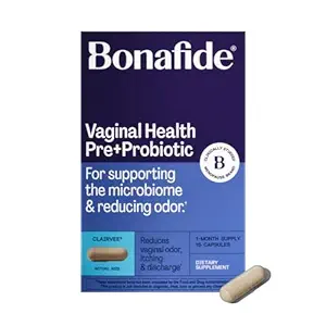 Bonafide Clairvee Vaginal Probiotic for Relief from Odor, Itching " Discharge, 1-Month Supply (15 cápsulas)