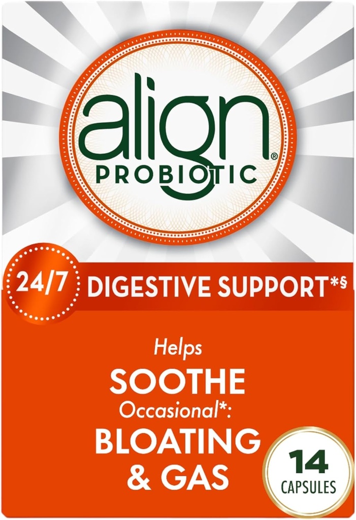 Probiótico Alineado, Probióticos para Mujeres y Hombres, Suplemento Probiótico diario para Salud Digestiva*, #1 Probiótico recomendado por Médicos y Gastroenterólogos‡, 14 cápsulas