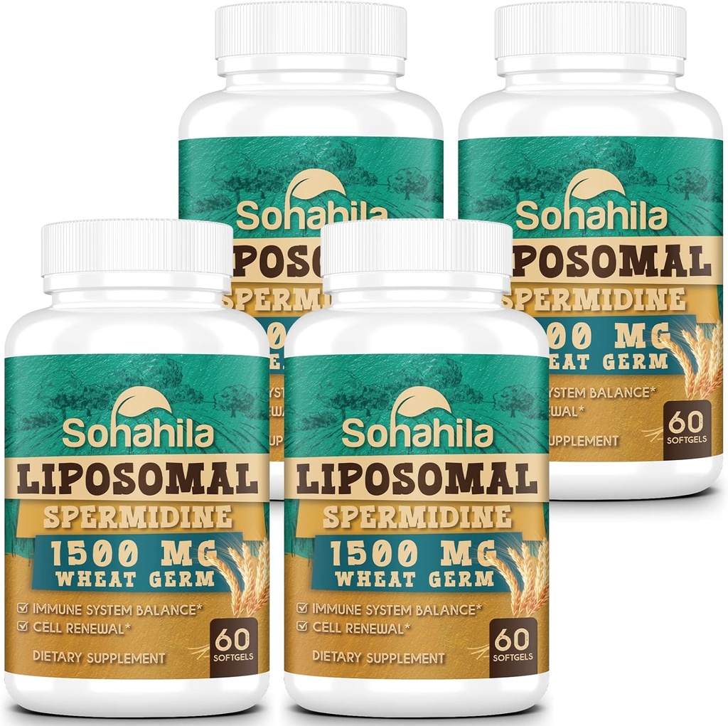 Spermidine Supplement 15 MG - 99% Purity, High Absorption, 1500 MG Fermented Wheat Germ Extract with Zinc & Thiamin, Spermidine for Men & Women - Cellular Renewal, Aging Defense, Energy, 240 Softgels