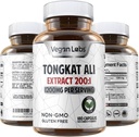 Laboratorios Vegan Tongkat Ali 200:1 Extracto, 1200MG Por Servings- 180 Vegan Capsules- Supports Energy and Stamina- Gluten Free, Non-GMO Premium Quality Suplemento