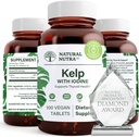 Natural Nutra Kelp Iodine with Potassium Iodide - Thyroid Support Supplement - Immune Strength & Metabolism Balance - Vegan Sea Kelp for Wellness - 225 mcg Iodine - 100 Tablets