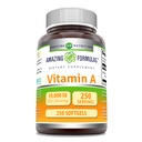 Fórmulas asombrosas Vitamina A 10000 UI Suplemento TENIDO como Retinyl Palmitate TEN 3000 Mcg Silencio Softgels TENIDO No-GMO ANTE Gluten Free TEN Made in USA (1 Pack, 250 Cuenta)