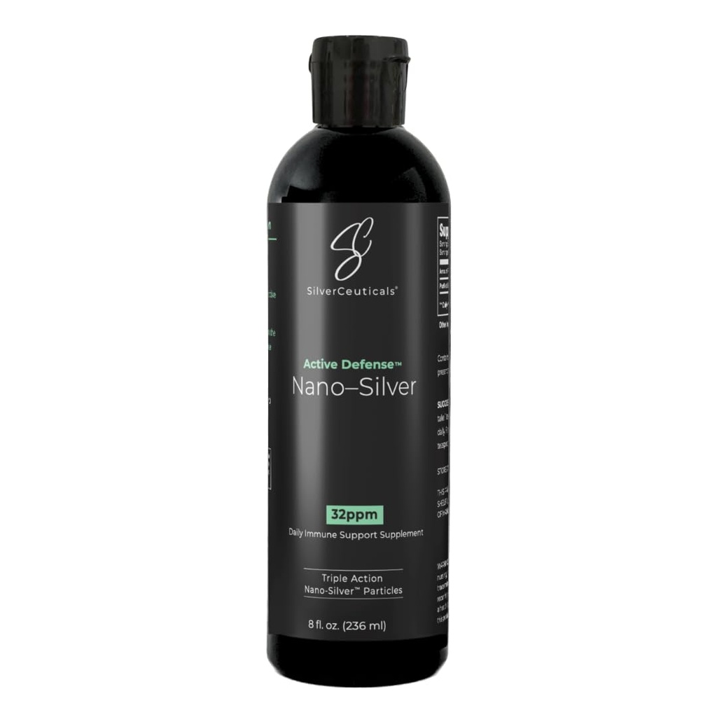 Colloidal Silver w/Nano Technology - 32ppm 8oz - 8X Más Eficacia - Natural Immune Support - Save The Sick Days - Ages 5 &amp; Up - Outperforms Superior PPM Silvers - No Taste &amp; Smell - 3rd Party Tested