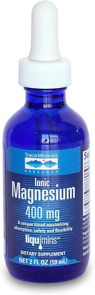 Trace Minerals Research Ionic Magnesium - 4 oz - Can Help with Muscle Cramps and Muscle Fatigue - Naturally Sourced and 100% Natural