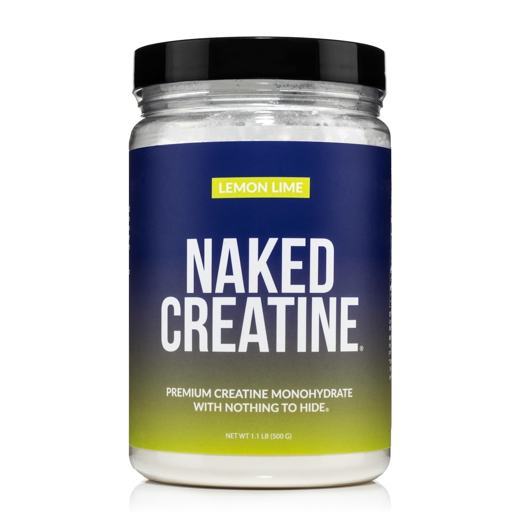 NAKED Puro Micronized Lime Creatine Monohydrate - 42 Servings - 500 Grams, 1.1Lb Bulk, Vegan, Non-GMO, Gluten Free, Soy Free. Aid Strength Gains, No Additives