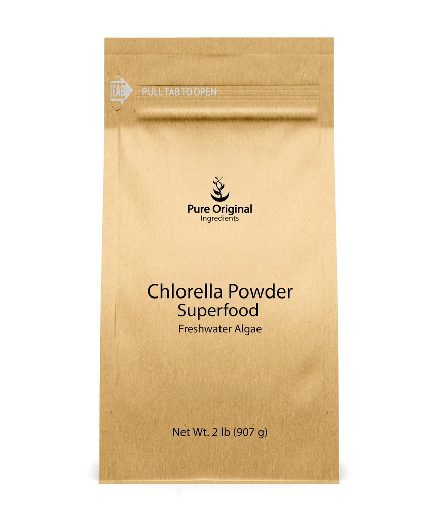 PURE ORIGINAL INGREDIENTES Chlorella Powder (2 lb) Superalimentos, Algas de agua dulce, Natural