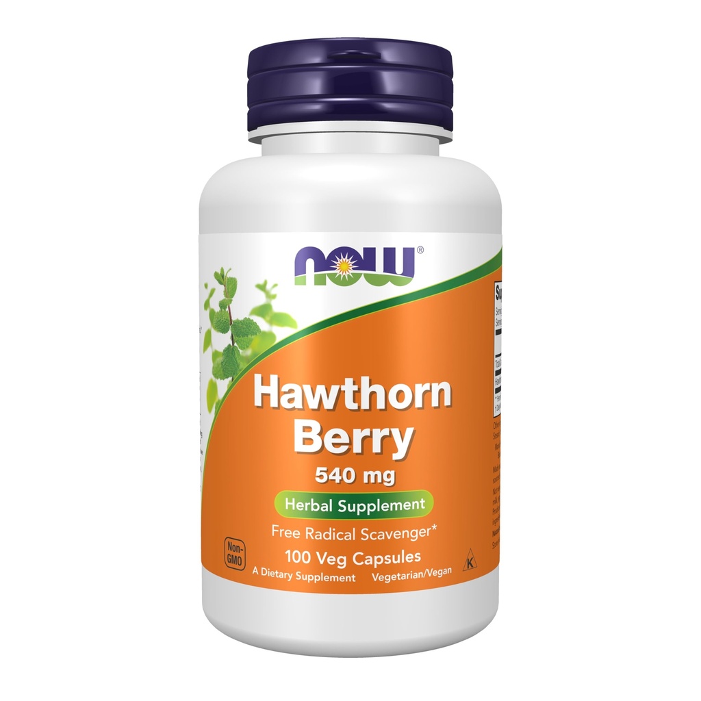 AHORA Suplementos de alimentos, Hawthorn Berry 540 mg, Scavenger Radical Libre*, Suplemento Herbal, 100 cápsulas Veg