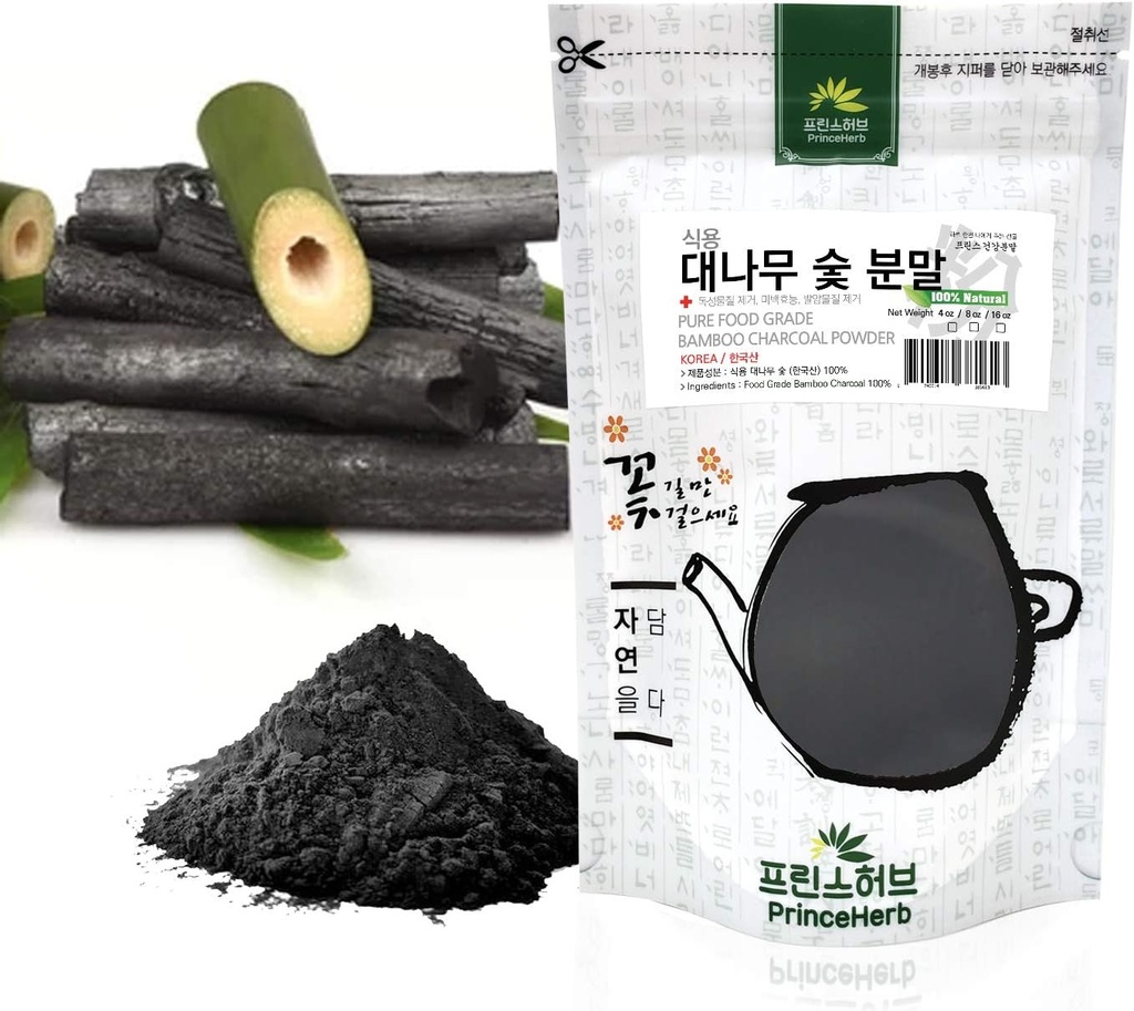 [Medicinal Korean Herbal Powder] 100% Natural Activated Bamboo Charcoal Powder/대나무 숯 가루 (4 oz)