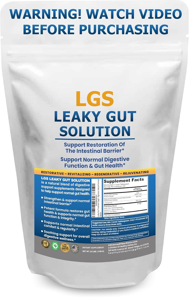 Leaky Gut Reparación w / L Glutamine " Prebióticos- Gut Restore, Leaky Gut Health Powder- Leaky Gut Reparación Suplementos para IBS, Restauración Digestiva " Gut Lining Support- Incluye Guthealth Assist Book