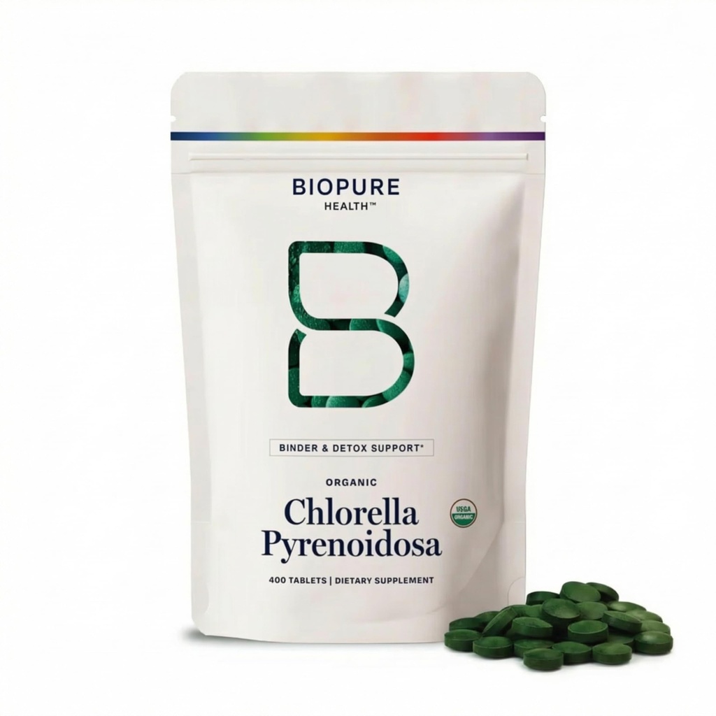 BioPure Chlorella Pyrenoidosa – 100% Orgánica, Muro Cracked-Cell, Superalimentos Nutracéuticos Empaquetados con Proteínas, Vitaminas, Minerales & Aminoácidos que soporta el metabolismo, la detox &amp; inmunidad – 400 Tabletas