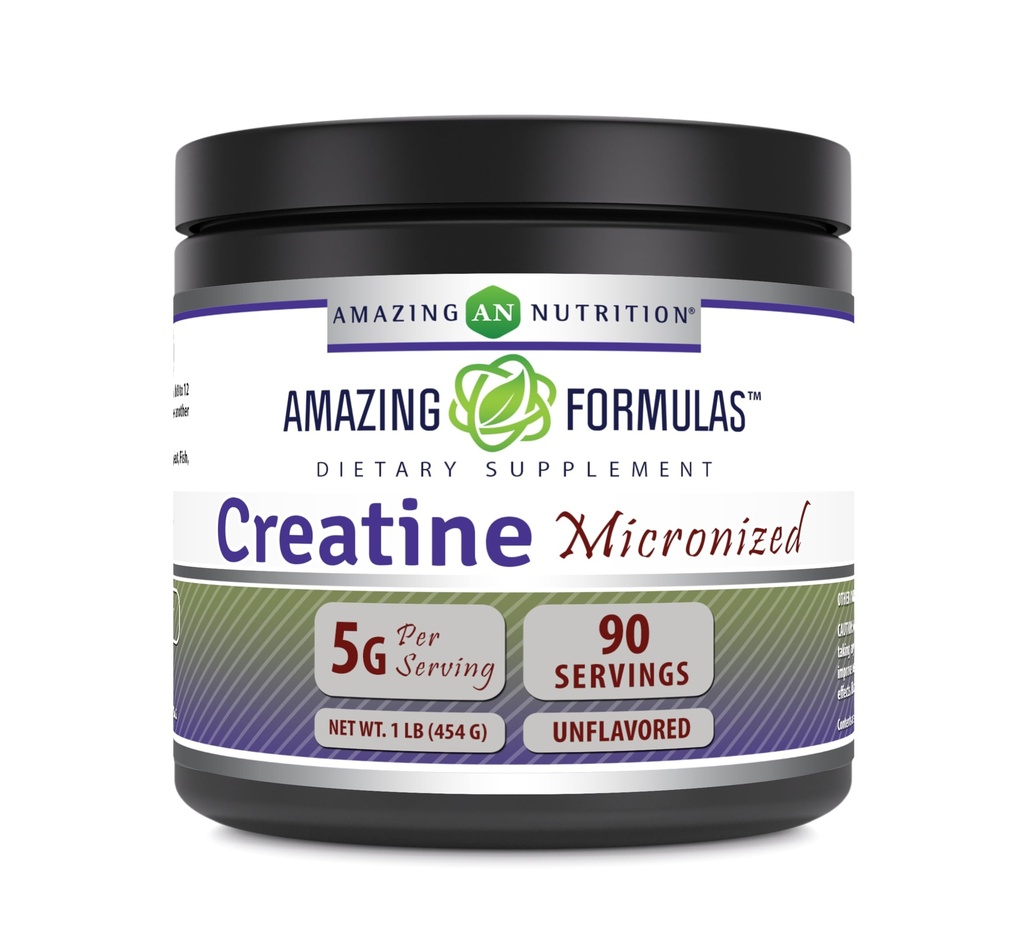 Amazing Formulas Micronized Creatine Monohydrate Powder Suplemento TEN 5000 mg Por Serving TEN Ideal Pre &amp; Post Workout Suplemento TEN Made in USA (1 LB, Unflavored)
