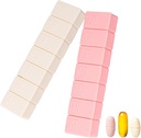 sanderala 2Pack Organizador semanal de píldoras,Extra Casos grandes de 7 días de píldoras Viaja Caja de píldoras diarias para aceite de pescado, suplementos de calcio y otras píldoras de vitamina